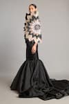 Buy_Siddartha Tytler_Black Taffeta Organza Fishtail Skirt _Online_at_Aza_Fashions