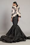 Shop_Siddartha Tytler_Black Taffeta Organza Fishtail Skirt _at_Aza_Fashions