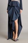 Buy_Siddartha Tytler_Black Microfiber Slate Draped Skirt _Online_at_Aza_Fashions