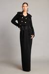 Buy_Siddartha Tytler_Black Microfiber Drape Lungi Skirt _at_Aza_Fashions