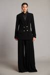 Buy_Siddartha Tytler_Black Microfiber Double Breasted Suit _at_Aza_Fashions