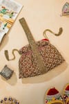Buy_The Purple Sack_Red Embroidery, Beads Riviera Potli Bag _at_Aza_Fashions