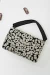 The Purple Sack_Black Beads, Embroidery, Sequins Animal Illuzion Clutch _at_Aza_Fashions