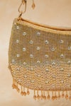 Shop_The Purple Sack_Gold Crystals, Beads Handcrafted Ballistic Clutch _Online_at_Aza_Fashions