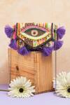 Buy_The Purple Sack_Beads, Tassels Multicolour Eye Sling Clutch _at_Aza_Fashions