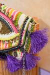 Buy_The Purple Sack_Beads, Tassels Multicolour Eye Sling Clutch _Online_at_Aza_Fashions