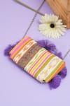 The Purple Sack_Beads, Tassels Multicolour Eye Sling Clutch _Online_at_Aza_Fashions