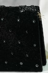 Buy_The Purple Sack_Black Embroidery, Sequins Velvet Handcrafted Party Clutch _Online_at_Aza_Fashions