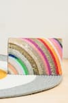 Buy_The Purple Sack_Multi Color Sequins Rainbow Handcrafted Clutch _at_Aza_Fashions