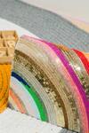 The Purple Sack_Multi Color Sequins Rainbow Handcrafted Clutch _Online_at_Aza_Fashions