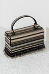 Buy_The Purple Sack_Black Beads, Sequins Stylish Handcrafted Clutch _at_Aza_Fashions
