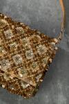 The Purple Sack_Gold Sequins Tassel Clutch _Online_at_Aza_Fashions