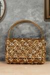 Buy_The Purple Sack_Gold Sequins Tassel Clutch _at_Aza_Fashions