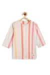 Shop_Tiber Taber_Pink Cotton Multi Color Striped Kurta And Pyjama Set _Online_at_Aza_Fashions