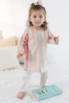 Buy_Tiber Taber_Pink Cotton Multi Color Striped Kurta And Pyjama Set _at_Aza_Fashions
