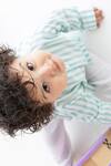 Tiber Taber_Green Cotton Striped Kurta And Pyjama Set _Online