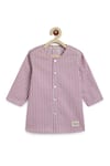 Tiber Taber_Purple Cotton Striped Kurta And Pyjama Set _Online