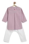 Shop_Tiber Taber_Purple Cotton Striped Kurta And Pyjama Set _at_Aza_Fashions