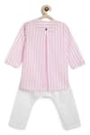 Shop_Tiber Taber_Pink Cotton Striped Kurta And Pyjama Set _at_Aza_Fashions