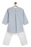 Shop_Tiber Taber_Blue Cotton Striped Kurta With White Pyjamas _at_Aza_Fashions