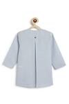 Buy_Tiber Taber_Blue Cotton Striped Kurta With White Pyjamas 