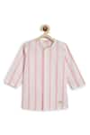 Shop_Tiber Taber_Pink Cotton Striped Kurta And Pyjama Set 