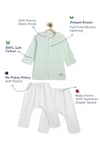 Shop_Tiber Taber_Green Cotton Striped Kurta And White Pyjama Set _Online_at_Aza_Fashions