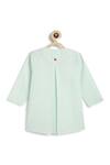 Buy_Tiber Taber_Green Cotton Striped Kurta And White Pyjama Set 