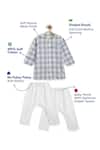 Shop_Tiber Taber_Blue Cotton Checked Kurta With White Pyjama _Online_at_Aza_Fashions