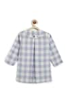 Buy_Tiber Taber_Blue Cotton Checked Kurta With White Pyjama 