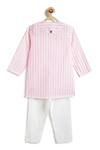 Shop_Tiber Taber_Pink Cotton Striped Kurta And Pyjama Set _at_Aza_Fashions