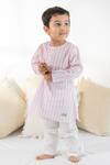 Buy_Tiber Taber_Pink Cotton Striped Kurta And Pyjama Set _Online