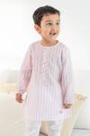 Shop_Tiber Taber_Pink Cotton Striped Kurta And Pyjama Set _Online