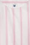 Tiber Taber_Pink Cotton Embroidery Striped Kurta And Pyjama Set _Online
