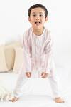 Buy_Tiber Taber_Pink Cotton Embroidery Striped Kurta And Pyjama Set _Online