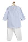 Shop_Tiber Taber_Blue Cotton Striped Kurta And Pyjama Set _at_Aza_Fashions