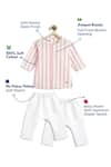 Buy_Tiber Taber_Red Cotton Striped Kurta And White Pyjama Set 