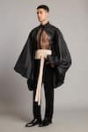 Siddartha Tytler_Gold Textured Lame Obi Belt _Online_at_Aza_Fashions