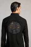 Shop_Siddartha Tytler_Black Microfiber Embroidery Floral Shirt And Pant Set _Online_at_Aza_Fashions