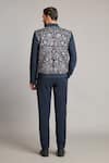 Shop_Siddartha Tytler_Gray Microfiber Zari Embroidered Grey Varsity Jacket _at_Aza_Fashions