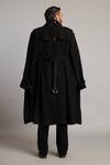 Shop_Siddartha Tytler_Black Microfiber Classic Trench Coat _at_Aza_Fashions