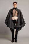 Buy_Siddartha Tytler_Black Organza Embroidery Balloon Bolero Jacket _Online_at_Aza_Fashions