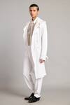 Siddartha Tytler_White Microfiber Classic Trench Coat _Online_at_Aza_Fashions