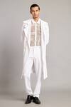 Buy_Siddartha Tytler_White Microfiber Classic Trench Coat _at_Aza_Fashions