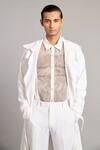 Buy_Siddartha Tytler_White Microfiber Classic Trench Coat _Online_at_Aza_Fashions