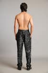 Shop_Siddartha Tytler_Black Polyester Sequins, Embroidery 3d Floral Pant _at_Aza_Fashions