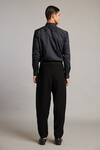 Shop_Siddartha Tytler_Black Cotton Satin Intrecciato Tuxedo Shirt _at_Aza_Fashions
