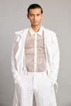 Buy_Siddartha Tytler_White Microfiber Crystal Rope Shirt _at_Aza_Fashions