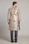 Shop_Siddartha Tytler_Gray Organza Metallic Thread Mandala Applique Sherwani _at_Aza_Fashions