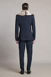 Shop_Siddartha Tytler_Gray Microfiber Designer Grey Blazer With Scarf _at_Aza_Fashions